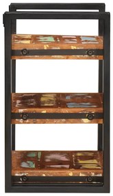 vidaXL Κομοδίνο Καφέ και μαύρο 38 x 33 x 58 εκ. Ανακτημένο Στερεό Ξύλο