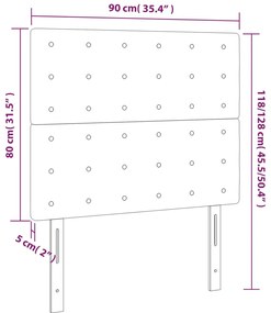 vidaXL Κεφαλάρι Κρεβατιού LED Taupe 90x5x118/128 εκ. Υφασμάτινο