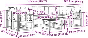 vidaXL Σειρά Καναπέ Εξωτερικού με μαξιλάρι 8 pcs Λευκό και Μπεζ