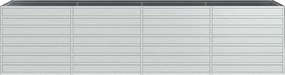vidaXL Ζαρντινιέρα Υπερυψωμένη Ασημί 320x80x77 εκ. Γαλβανισμ. Χάλυβας