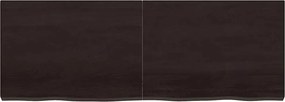 vidaXL Επιφάνεια Τραπεζιού Σκούρο Καφέ 140x50x(2-6)εκ Επεξ. Μασίφ Δρυς