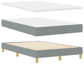 vidaXL Κρεβάτι box spring με στρώμα Ανοιχτό γκρι 120 x 200 cm ύφασμα