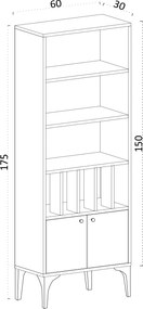 Bookshelf Pollux Sapphire Oak