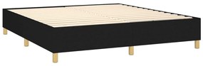 vidaXL Κρεβάτι Boxspring με Στρώμα &amp; LED Μαύρο 180x200 εκ. Υφασμάτινο