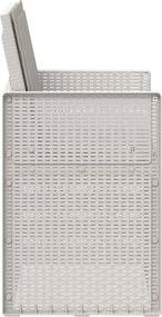 vidaXL Καρέκλες Εστιατορίου Κήπου 2 pcs Λευκό και Ανοιχτό Γκρι PP