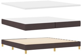 vidaXL Κρεβάτι Box Spring με Στρώμα Σκούρο Καφέ 200x200 εκ. Ύφασμα