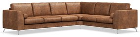 Γωνιακός Καναπές Seattle 180, Ασημί, Καφέ, 340x270x88cm, Πόδια: Μέταλλο | Epipla1.gr