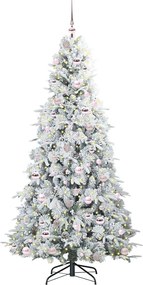 vidaXL Τεχνητό Χριστουγεννιάτικο Δέντρο με Άξονα με βάση Λευκό 210 cm