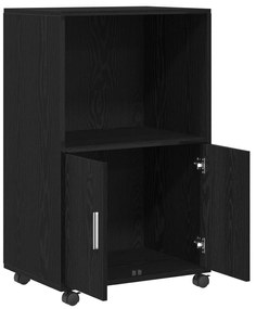 vidaXL Κυλιόμενο ντουλάπι Μαύρη Οξυά 55 x 40 x 91 εκ.