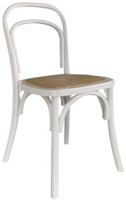 Καρέκλα Επαγγελματική ArteLibre LETO Λευκό Ξύλο/Rattan 45x45x89cm-15320024