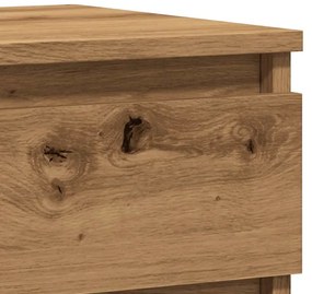 Κομοδίνα 2 τεμ. τεχνίτης Δρυς 40 x 35 x 50 εκ από Επεξεργ. Ξύλο - Καφέ
