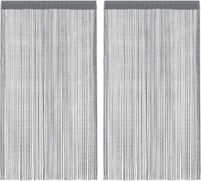 vidaXL Κουρτίνες με Κορδόνι 2 τεμ. Ανθρακί 100x250 εκ.