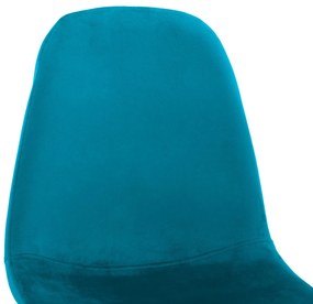 Καρέκλα LEONARDO Βελούδο Τιρκουάζ 45x53x85Υ εκ. 4αδα 45x53x85 εκ.