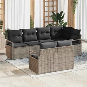 vidaXL Σετ Καναπέ Κήπου 7 pcs Γκρι Πολυ ράταν