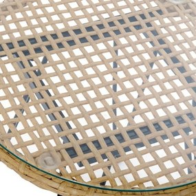 Σετ Τραπέζι με 2 Καρέκλες DKD Home Decor Μέταλλο ρατάν (3 pcs)