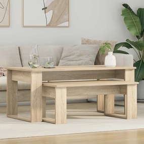 vidaXL Σετ Τραπεζιού Για Καφέ 2 pcs Δρύς Sonoma Επεξεργασμένο ξύλο