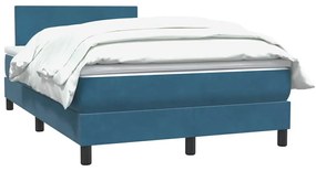 Κρεβάτι Boxspring με Στρώμα Σκούρο Μπλε 120x210 εκ. Βελούδινο - Μπλε