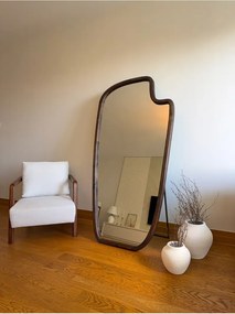Stewehome Οβάλ καθρέφτης με φυσικό ξύλινο πλαίσιο και βάση Πολύχρωμο 180x100 cm
