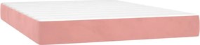 vidaXL Κρεβάτι Boxspring με Στρώμα Ροζ 140x200 εκ. Βελούδινο
