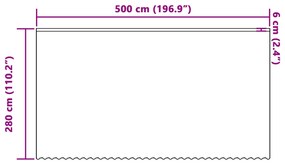 vidaXL Κουρτίνα Δαντέλας με κουρτίνες Floral Λευκό 500 x 280 εκ. Πολυεστέρας