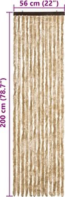vidaXL Σήτα - Κουρτίνα Πόρτας Μπεζ 56 x 200 εκ. από Σενίλ
