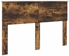 vidaXL Κεφαλάρι με κεφαλάρι Καπνιστό Δρύς 150 cm Επεξεργασμένο ξύλο