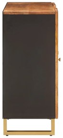 Βοηθητικό Έπιπλο Καφέ/Μαύρο 90x33,5x75 εκ. Μασίφ Ξύλο Μάνγκο - Καφέ