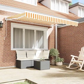 vidaXL Σκελετός Τέντας Κίτρινο και Λευκό 250 x 200 cm