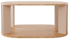 Τραπέζι Solka pakoworld σε oak απόχρωση με ανοιχτό γκρι 90x56x40εκ