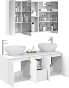 vidaXL Σετ Ντουλαπιών Μπάνιου 4 pcs Λευκό Επεξεργασμένο Ξύλο