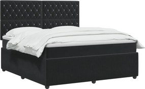 vidaXL Κρεβάτι box spring με στρώμα Μαύρο 140 x 200 cm Βελούδο