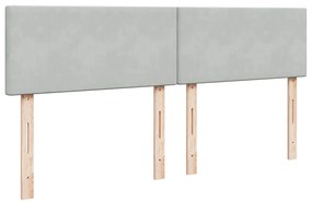 vidaXL Κρεβάτι Boxspring με Στρώμα Ανοιχτό Γκρι 180x200 εκ. Βελούδινο