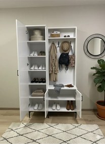 Stewehome Λευκή ντουλάπα μοντέρνου στιλ Λευκό 100x45x184 cm