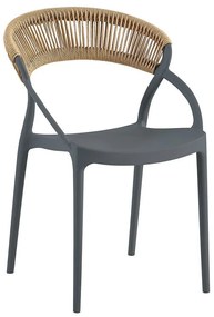 Πολυθρόνα Στοιβαζόμενη Dora Ε3151,4 60x53x80cm Anthracite-Natural