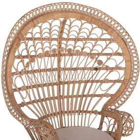 ΠΟΛΥΘΡΟΝΑ ROYAL PEACOCK  RATTAN ΣΕ ΦΥΣΙΚΟ-ΜΑΞΙΛΑΡΙ ΜΠΕΖ 114x72x150Yεκ.