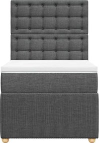 vidaXL Κρεβάτι Boxspring με Στρώμα Σκούρο Γκρι 80x200 εκ. Υφασμάτινο