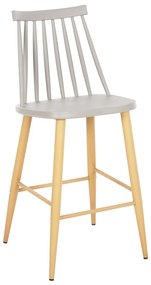 ΣΚΑΜΠΟ ΜΠΑΡ ΜΕΣ.ΥΨΟΥΣ VANESSA HM9300.10 ΠΟΛΥΠΡΟΠ. ΓΚΡΙ & ΜΕΤΑΛΛΟ ΦΥΣΙΚΟ 45x48x96Υεκ.