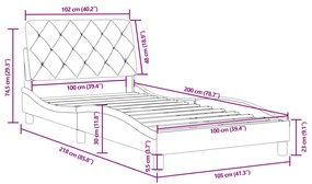 ΠΛΑΙΣΙΟ ΚΡΕΒΑΤΙΟΥ ΜΕ ΚΕΦΑΛΑΡΙ ΑΝ. ΓΚΡΙ 100X200 ΕΚ. ΒΕΛΟΥΔΙΝΟ 3207905