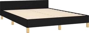 vidaXL Σκελετός Κρεβατιού Χωρίς Στρώμα Μαύρο 140x200 εκ.Υφασμάτινο
