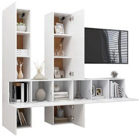 vidaXL Έπιπλα Τηλεόρασης Σετ 7 Τεμαχίων Λευκό από Επεξ. Ξύλο