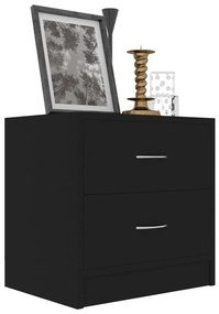 vidaXL Κομοδίνο Μαύρο 40 x 30 x 40 εκ. από Επεξ. Ξύλο