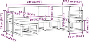 vidaXL Σειρά Καναπέ Εξωτερικού 6 pcs Άσπρο και Ανθρακί Πολυεστέρας