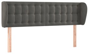 Κεφαλάρι με Πτερύγια Σκούρο Γκρι 147x23x78/88 εκ. Βελούδινο 3117627