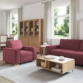 vidaXL Σετ Καναπέ με μαξιλάρι 3 pcs Κόκκινο 220 x 78 x 84 εκ. ύφασμα