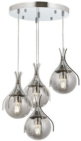 Φωτιστικό Οροφής 683AVN1224 Φ40x100cm 4xE27 6W Chrome Opviq