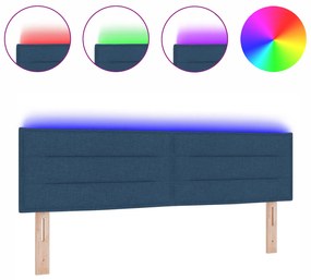 vidaXL LED Κεφαλάρι Γραμμές Σχεδίου Μπλε 80 εκ Ύφασμα