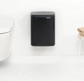 Κάδος Brabantia Bo Small 1006629, 7 L, Ομαλό και αθόρυβο άνοιγμα, Αντιολισθητική βάση, Μαύρο