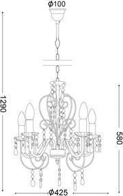 Φωτιστικό οροφής Sasel 5φωτο