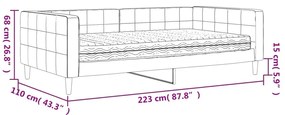 Καναπές Κρεβάτι με Στρώμα Κίτρινο 100 x 200 εκ. Βελούδινος - Κίτρινο