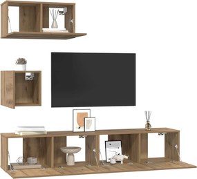 vidaXL Σετ επίπλου τηλεόρασης 3 pcs Artisan Oak Επεξεργασμένο ξύλο